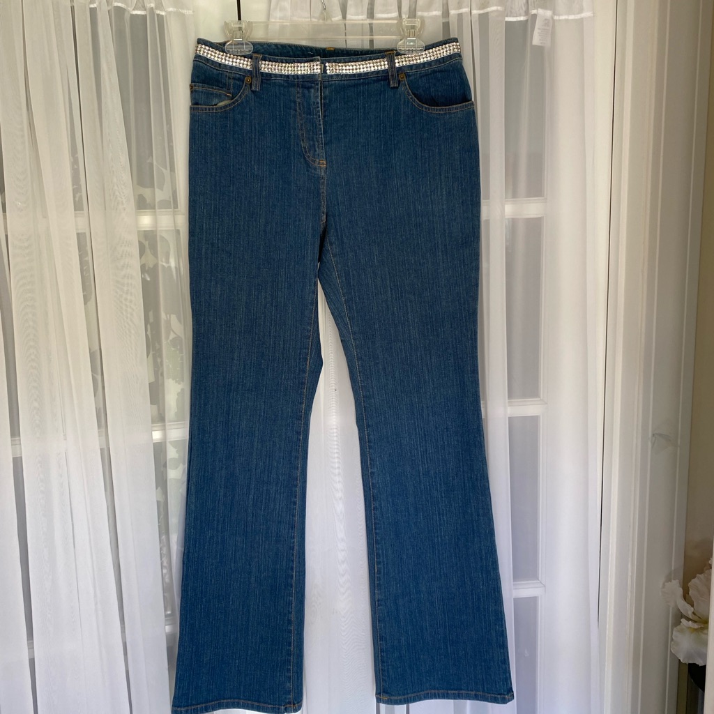 I.N.C. Women’s Embellished Blue Jeans Size: 8 Stretch